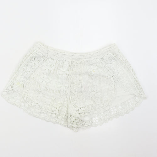 New Look Womens White   Hot Pants Shorts Size M