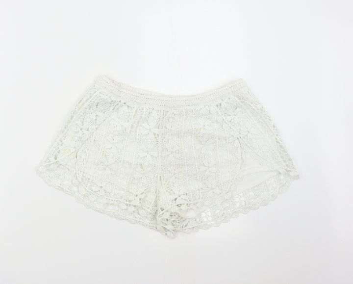 New Look Womens White Hot Pants Shorts Size M