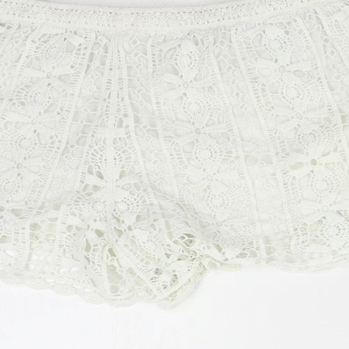 New Look Womens White   Hot Pants Shorts Size M