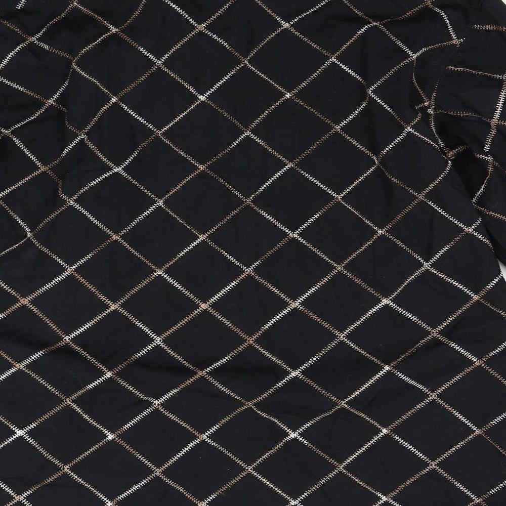 River Island Mens Black Check   Button-Up Size M
