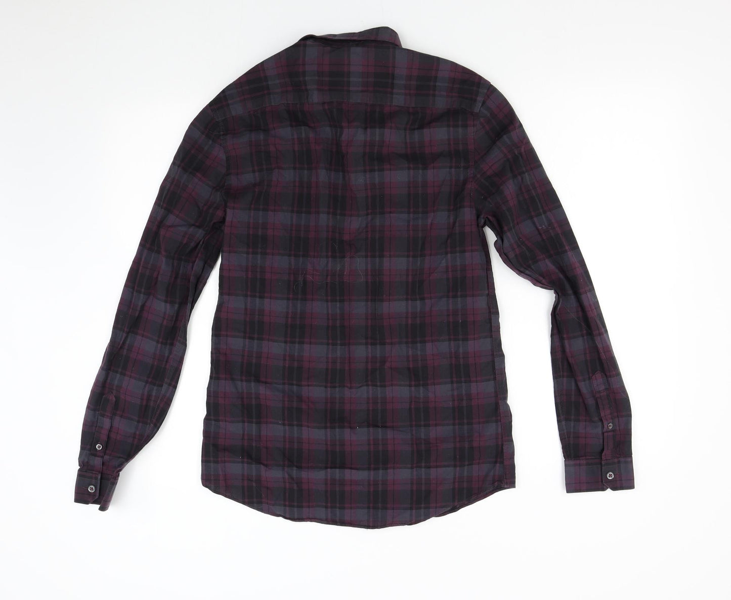 Burton Mens Purple Check   Button-Up Size S