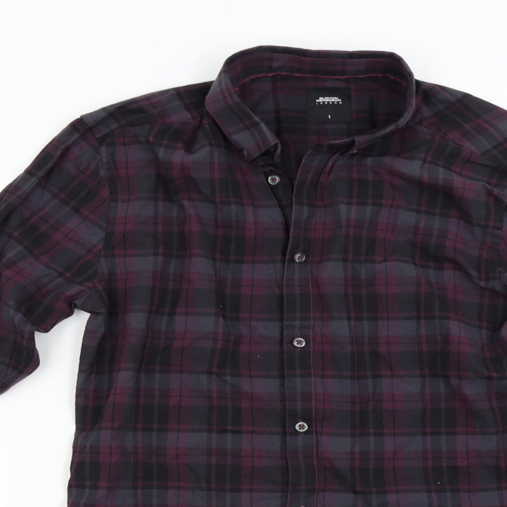 Burton Mens Purple Check   Button-Up Size S