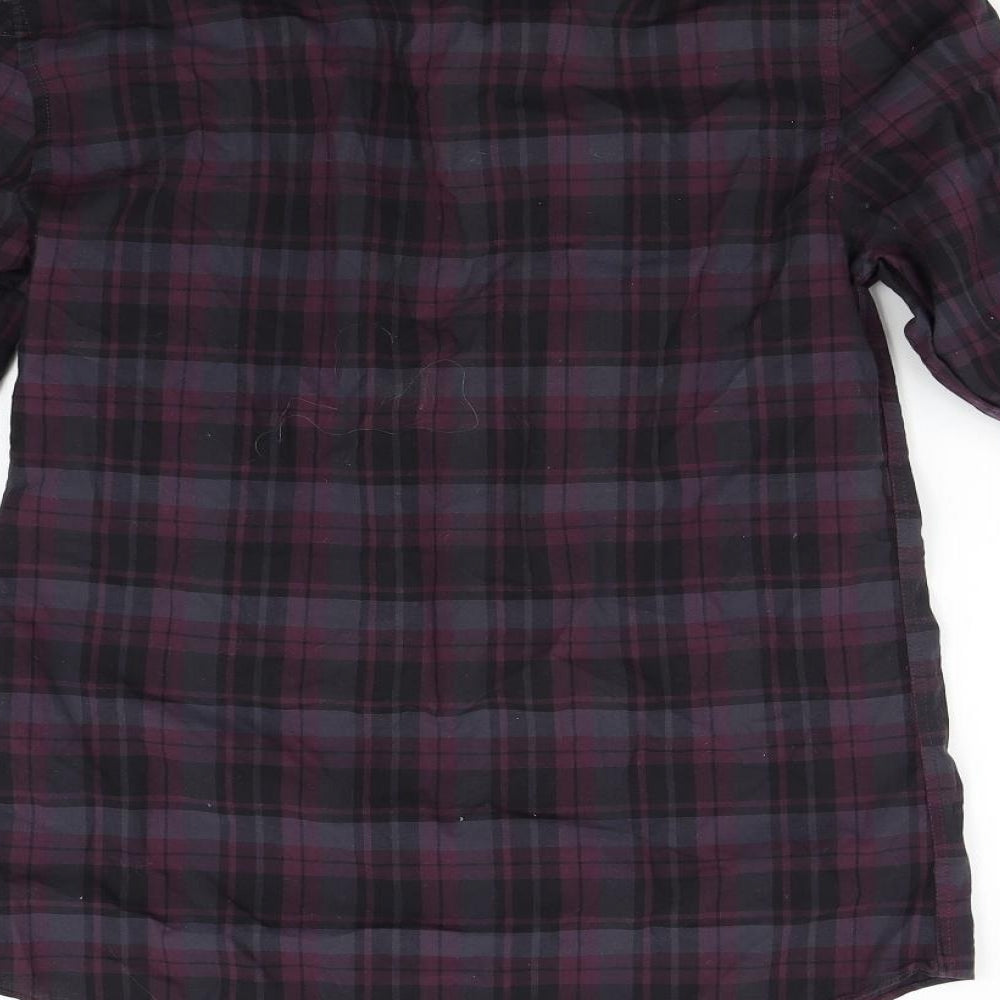Burton Mens Purple Check   Button-Up Size S