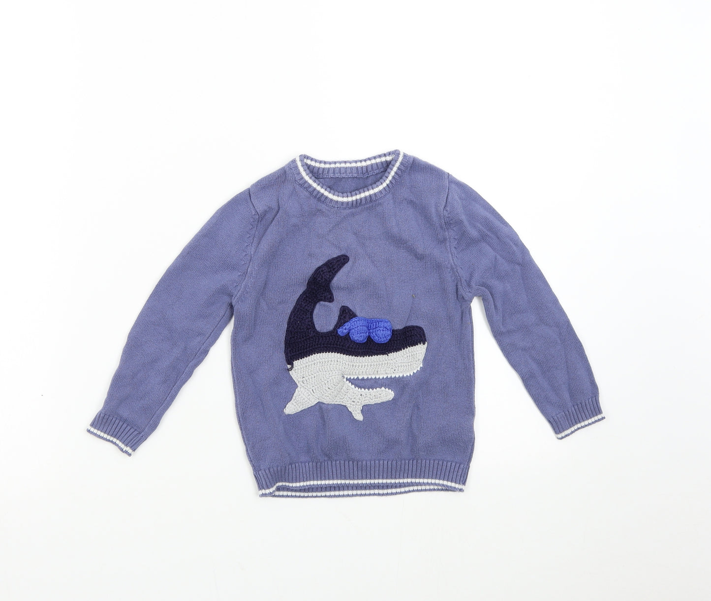 Mothercare Boys Blue  Knit Pullover Jumper Size 2-3 Years  - Shark
