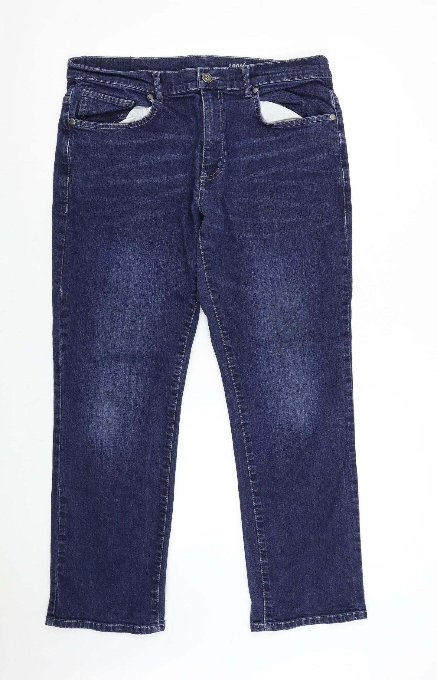F&F Mens Blue  Denim Straight Jeans Size 34 L30 in