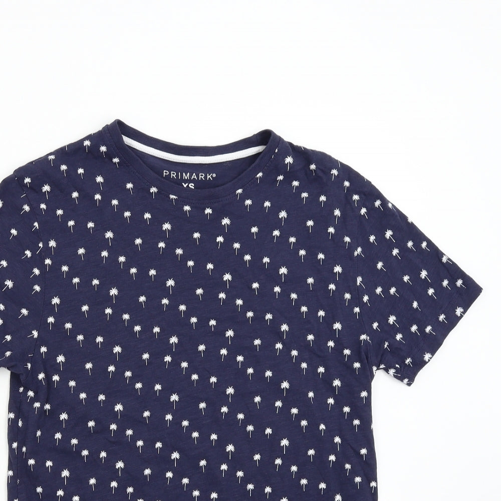 Primark Mens Blue    T-Shirt Size XS  - Palm Trees