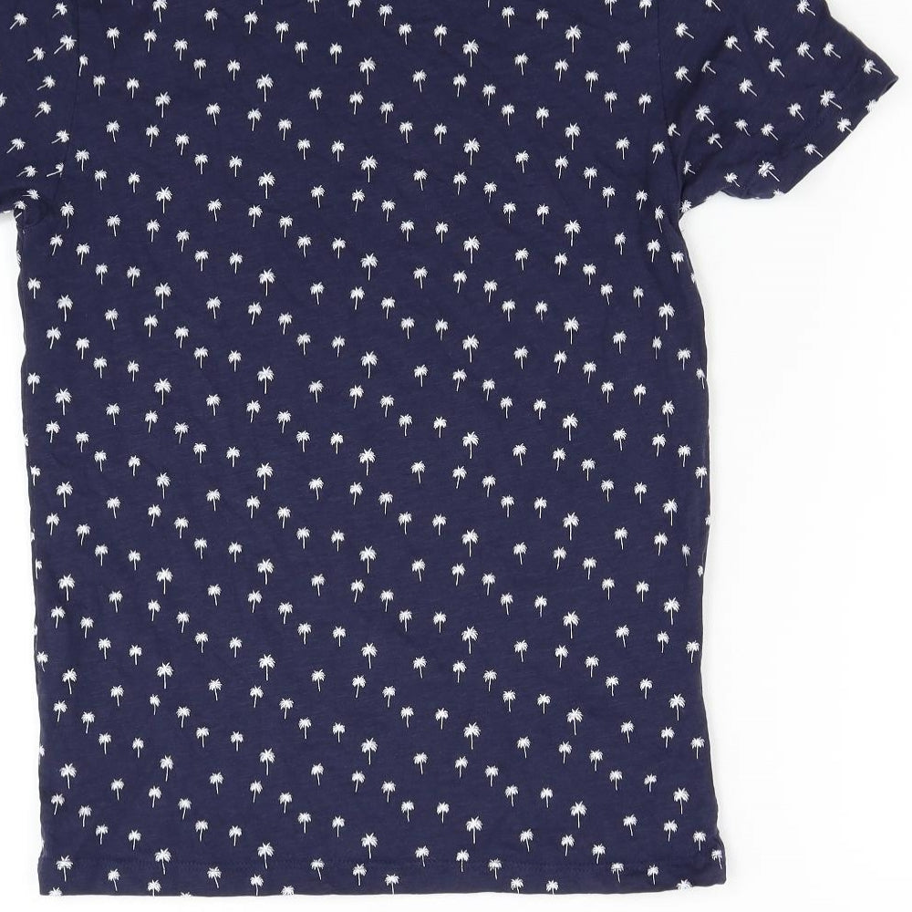 Primark Mens Blue    T-Shirt Size XS  - Palm Trees