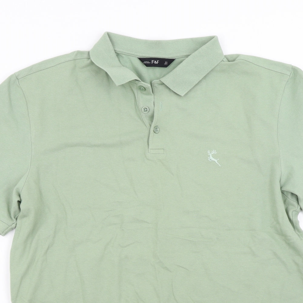 F&F Mens Green    Polo Size L
