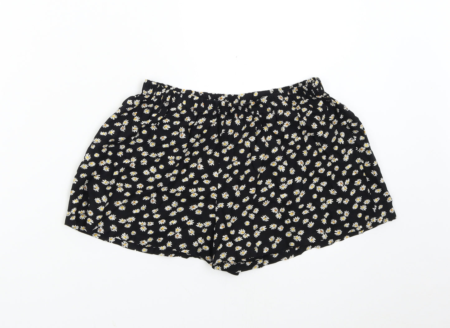 NEXT Girls Black Floral  Hot Pants Shorts Size 10 Years
