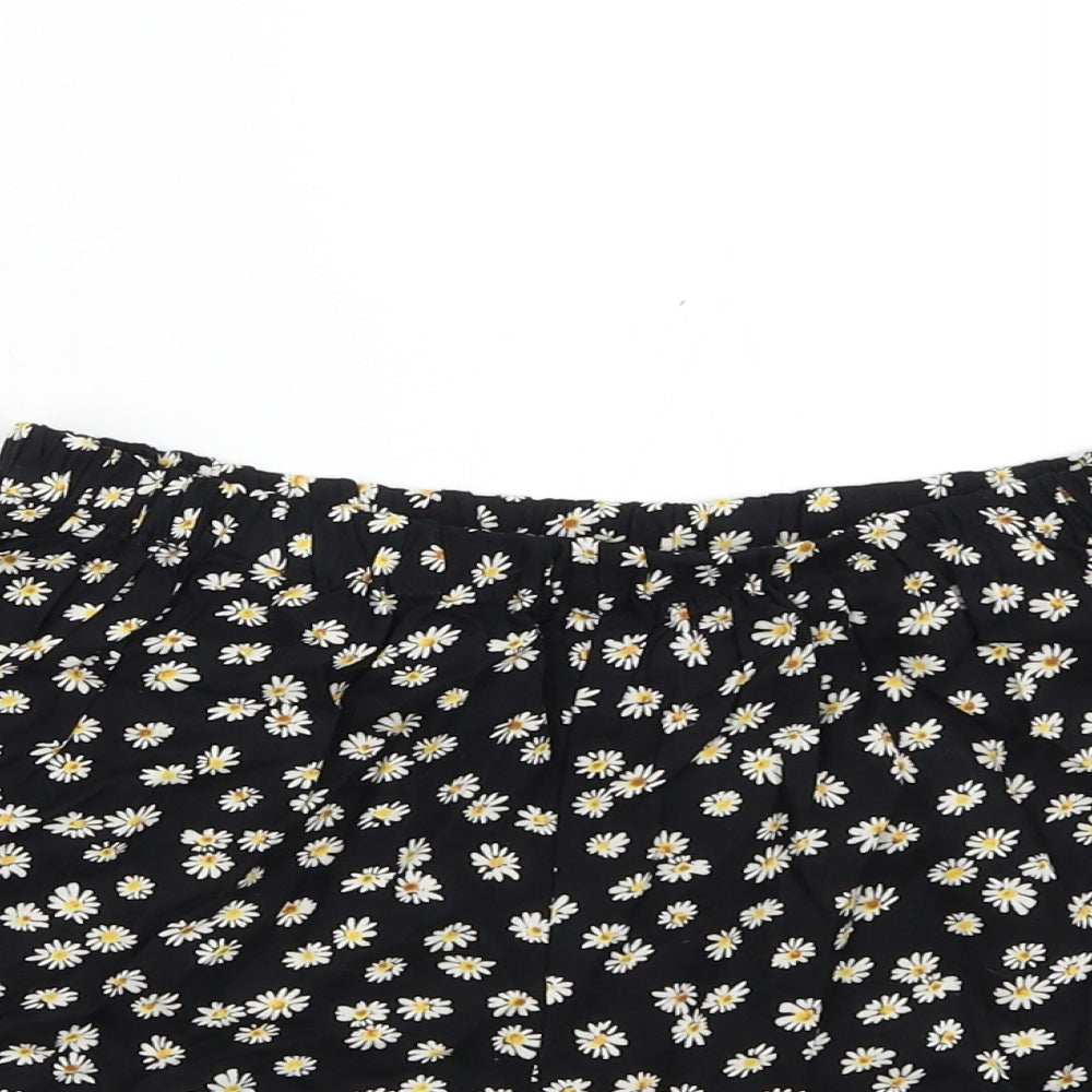 NEXT Girls Black Floral  Hot Pants Shorts Size 10 Years