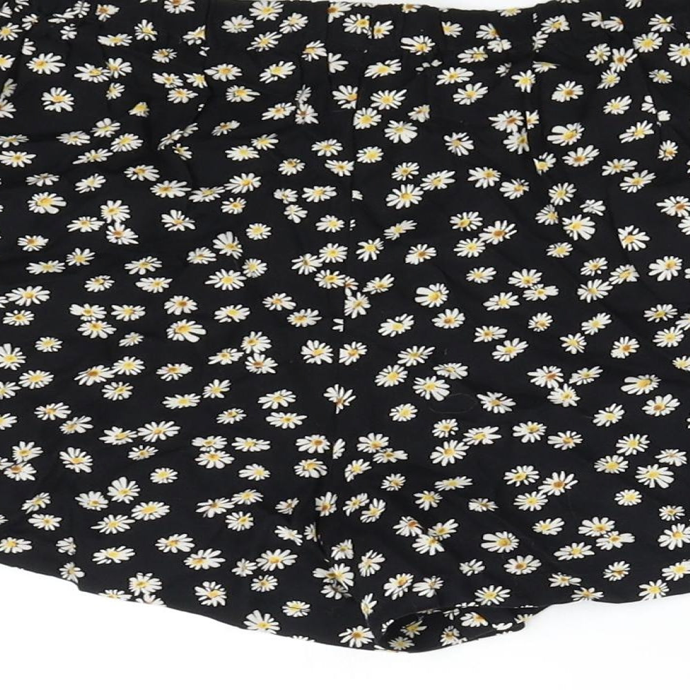 NEXT Girls Black Floral  Hot Pants Shorts Size 10 Years