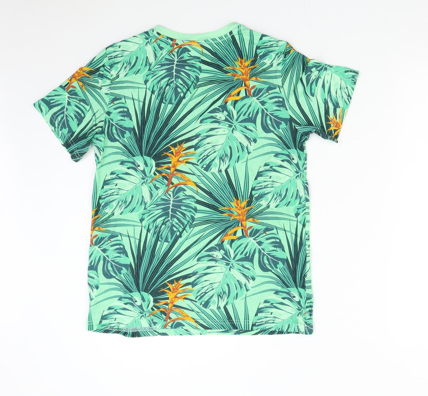 H&M Boys Green Floral  Basic T-Shirt Size 12-13 Years