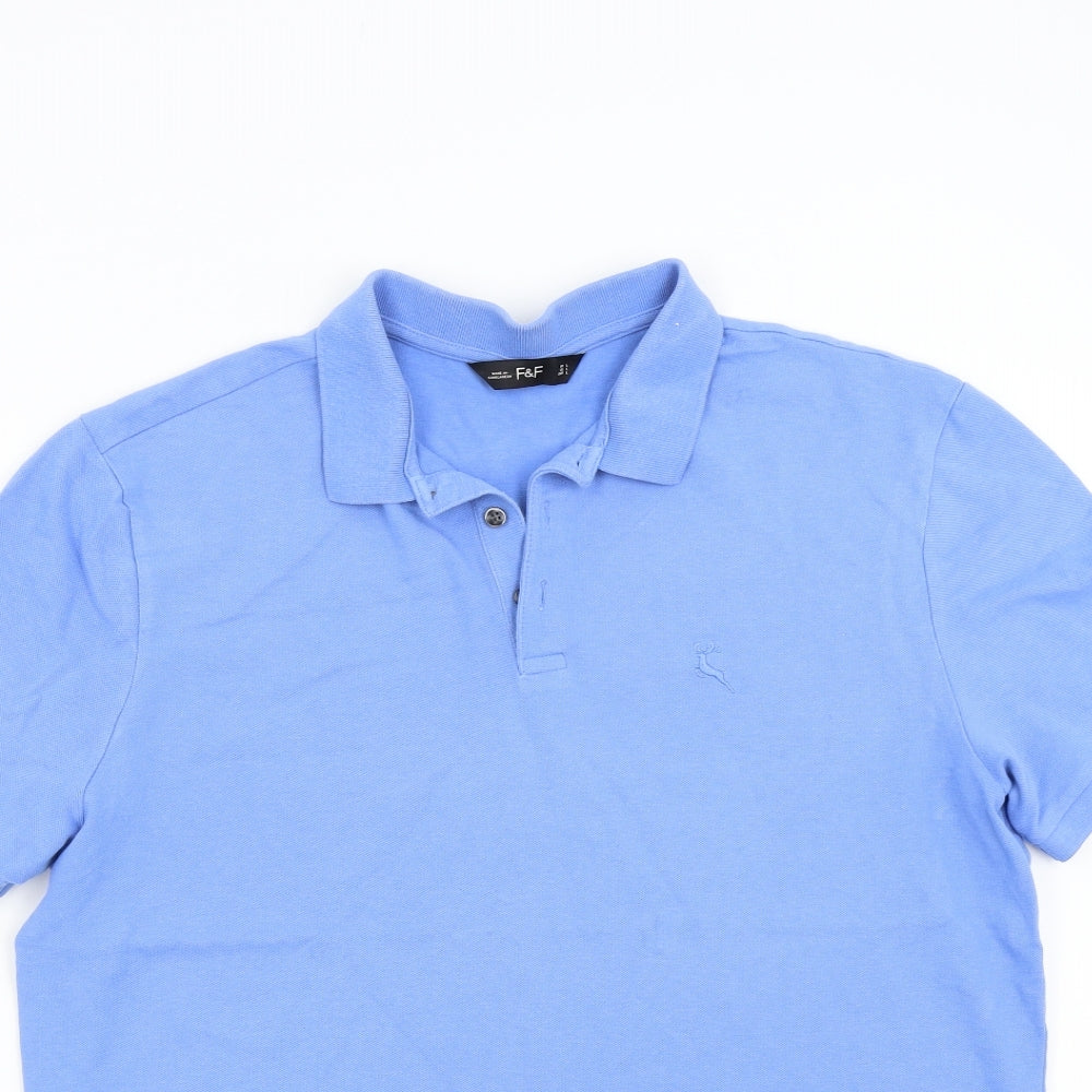 F&F Mens Blue    Polo Size L