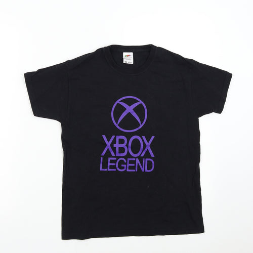 Fruit of the Loom Boys Black   Basic T-Shirt Size 9-10 Years  - XBOX Legend
