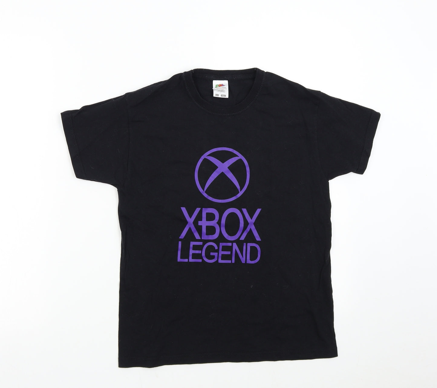 Fruit of the Loom Boys Black   Basic T-Shirt Size 9-10 Years  - XBOX Legend