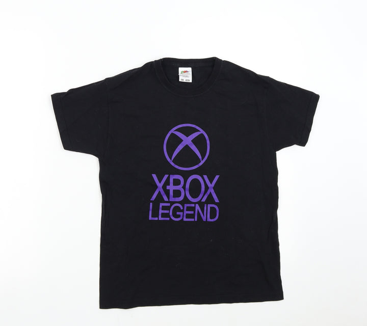 Fruit of the Loom Boys Black Basic T-Shirt Size 9-10 Years - XBOX Legend