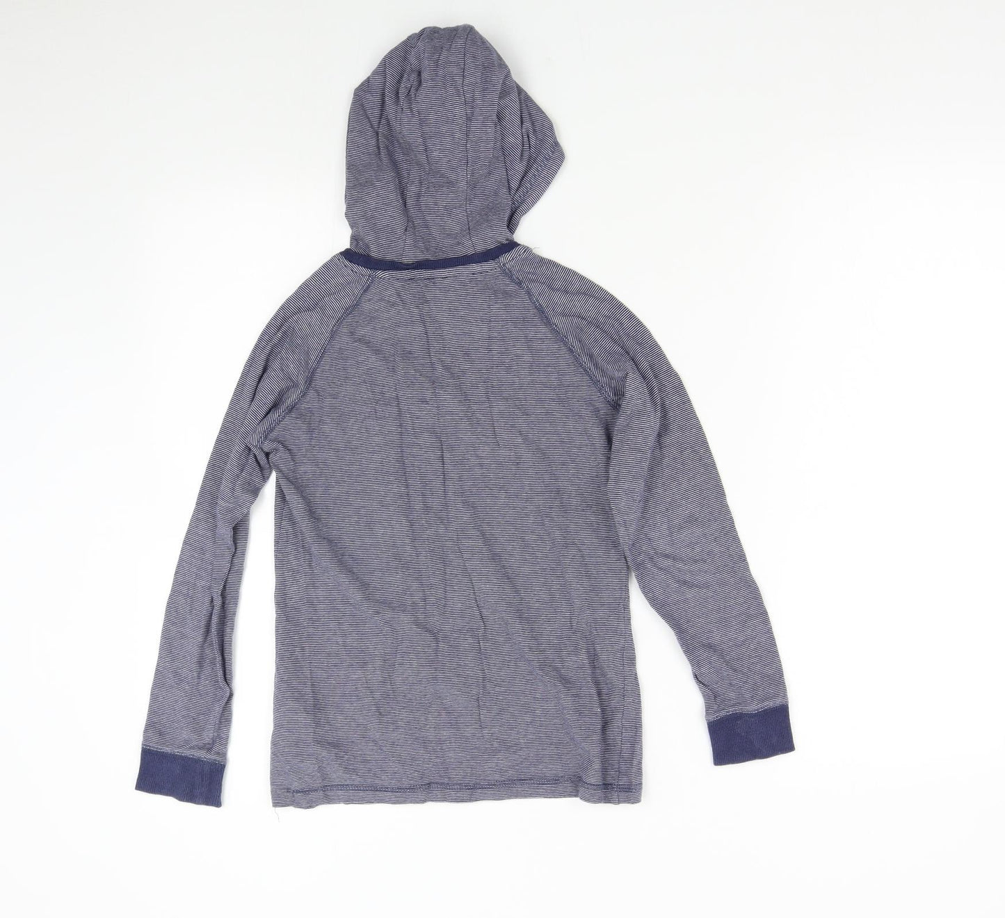 Debenhams Boys Blue Striped  Pullover Hoodie Size 9-10 Years