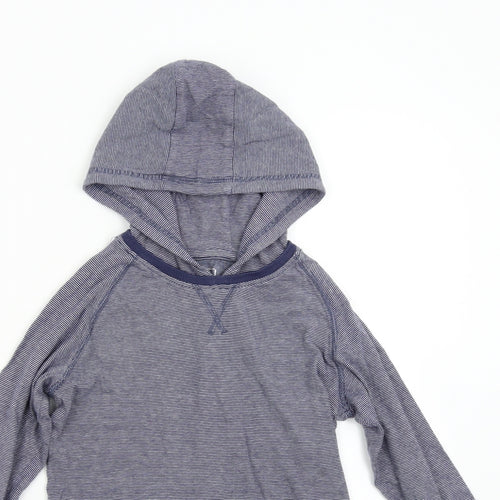 Debenhams Boys Blue Striped  Pullover Hoodie Size 9-10 Years