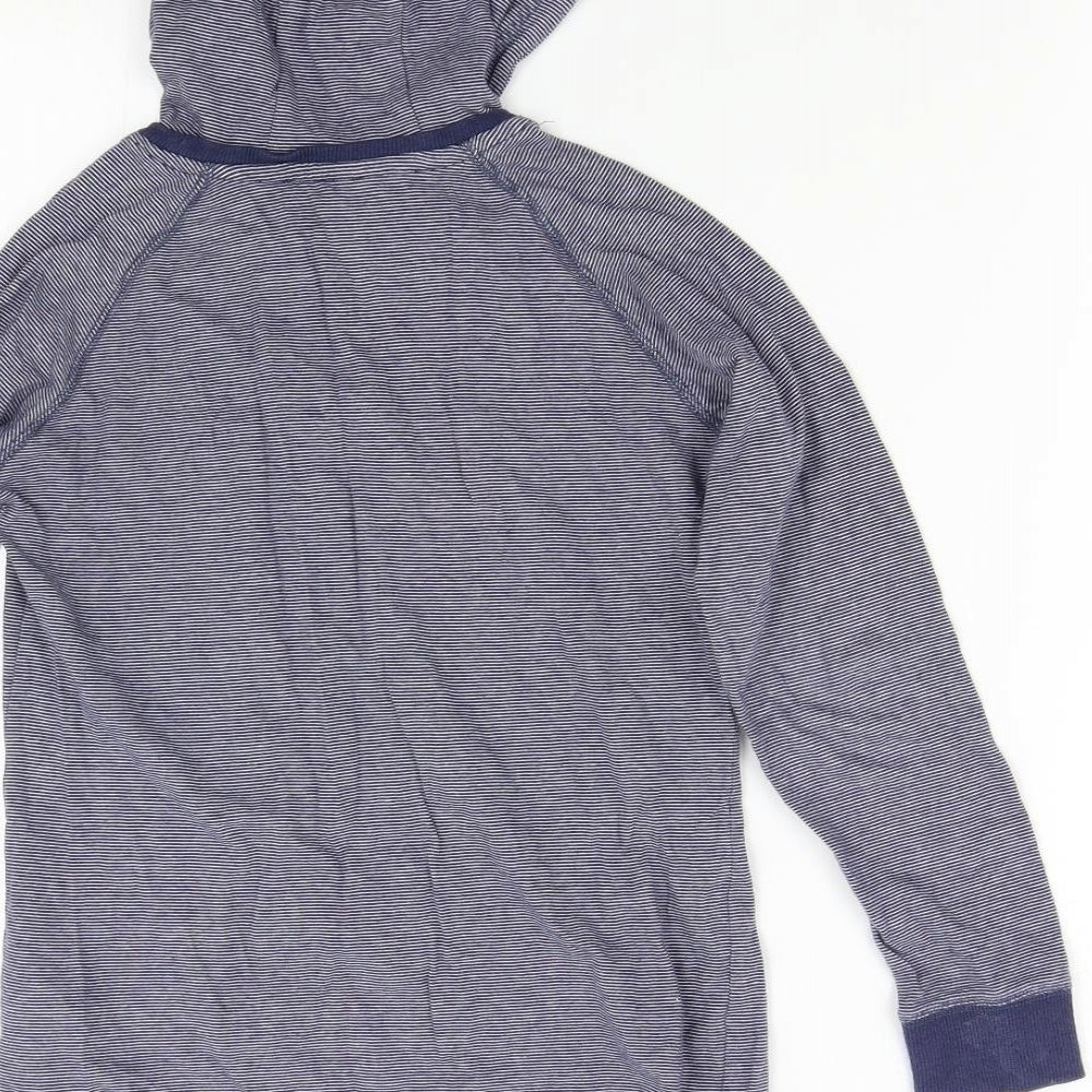 Debenhams Boys Blue Striped  Pullover Hoodie Size 9-10 Years