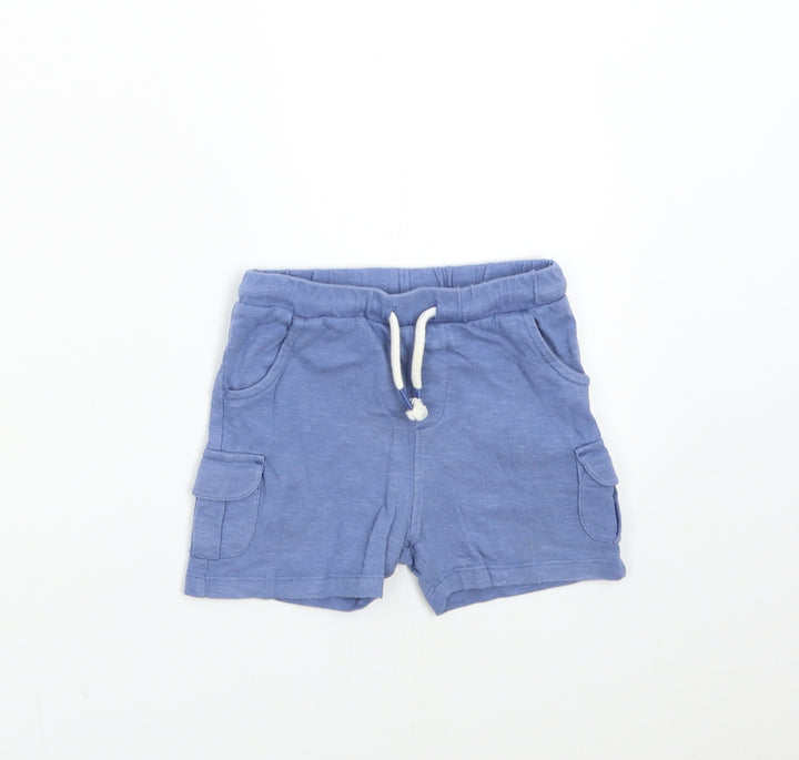 M&S Baby Blue   Cargo Trousers Size 12-18 Months  - Short