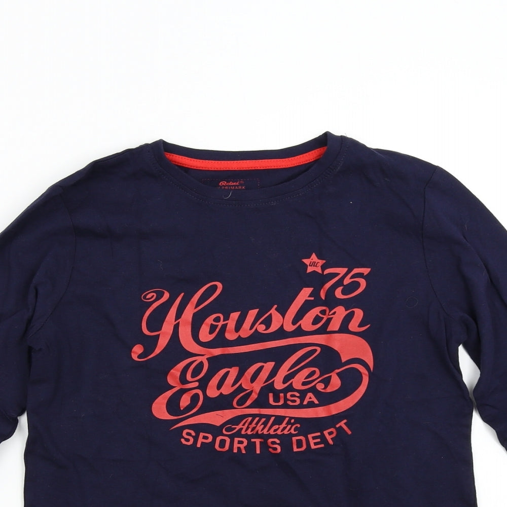 Primark Boys Blue   Basic T-Shirt Size 10-11 Years  - Houston Eagles