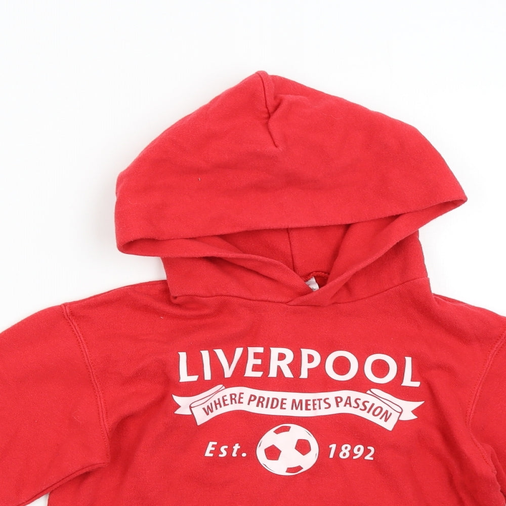 Fruit of the Loom Boys Red   Pullover Hoodie Size 7-8 Years  - Liverpool