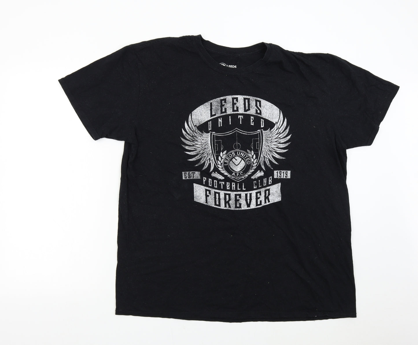 Leeds United Official Product Mens Black    T-Shirt Size XL  - Leeds United