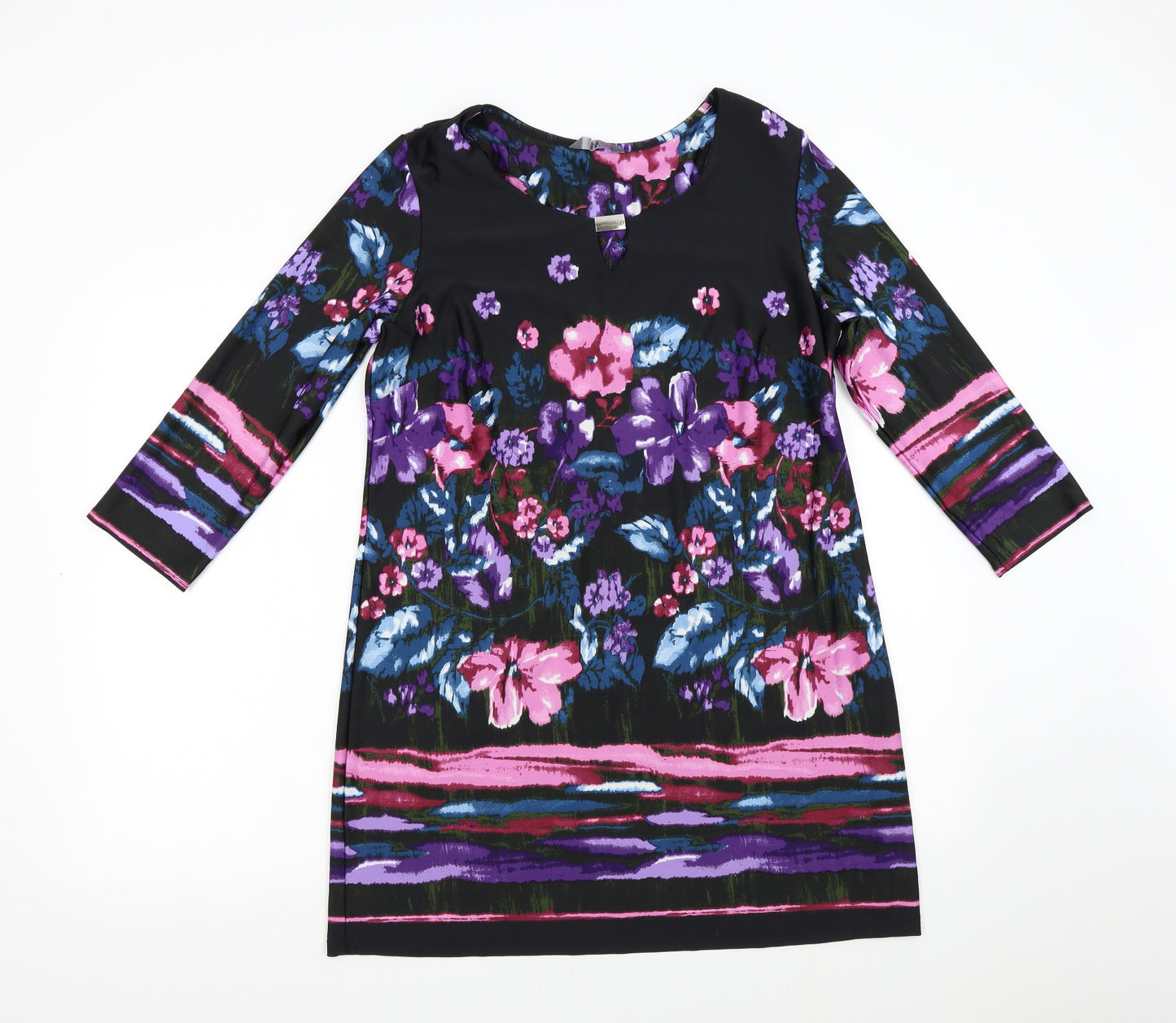 BHS Womens Multicoloured Floral  Slip Dress  Size 16