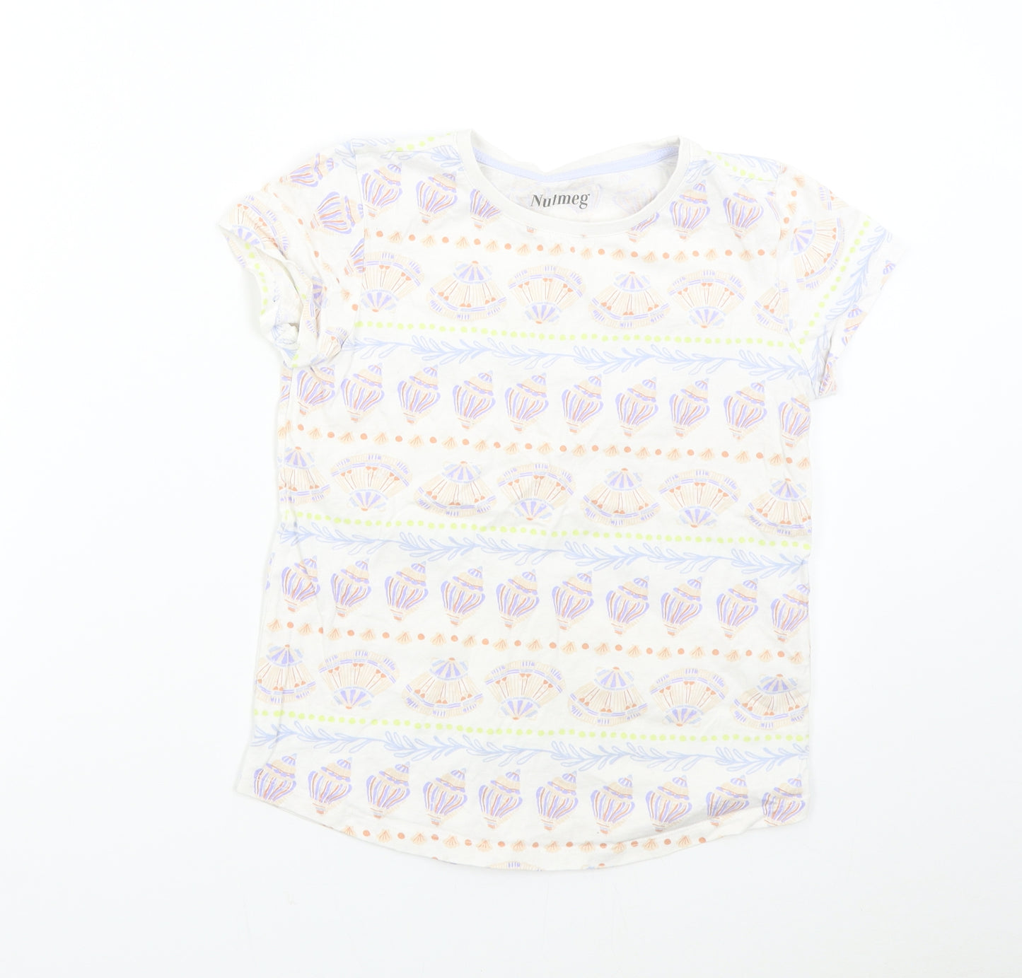 Nutmeg Girls White   Basic T-Shirt Size 11-12 Years