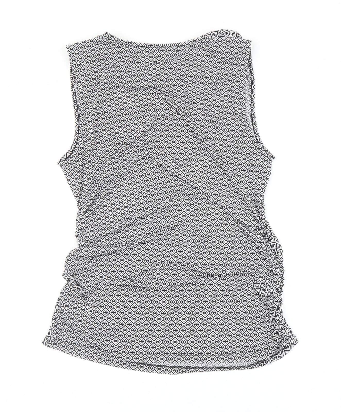 Tahari Womens Black Argyle/Diamond  Basic Blouse Size M