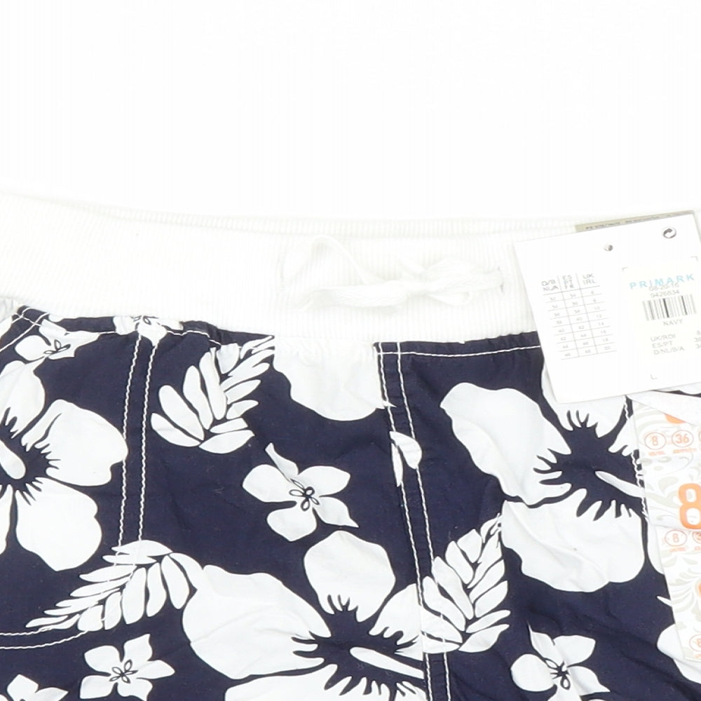 Primark Womens Blue Floral  Chino Shorts Size 8