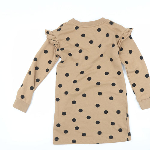 H&M Girls Brown Polka Dot  Jumper Dress  Size 7-8 Years