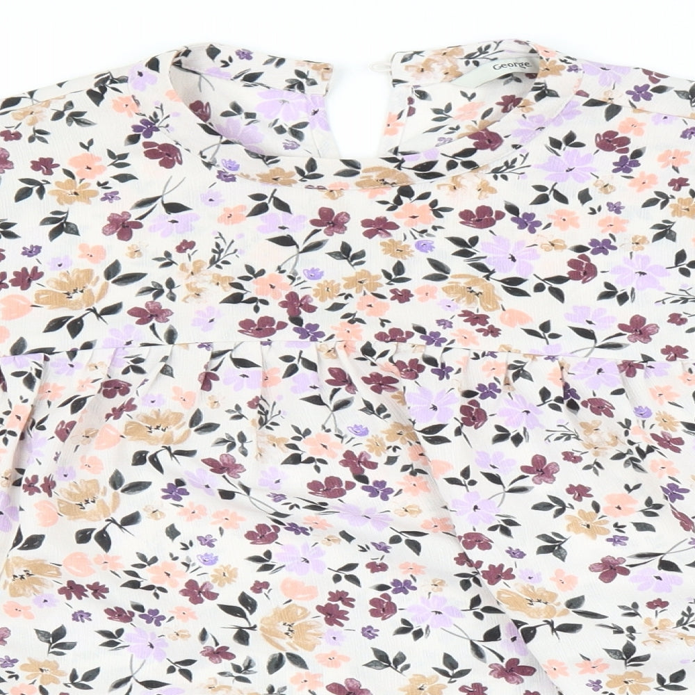 George Womens Multicoloured Floral  Basic Blouse Size 10