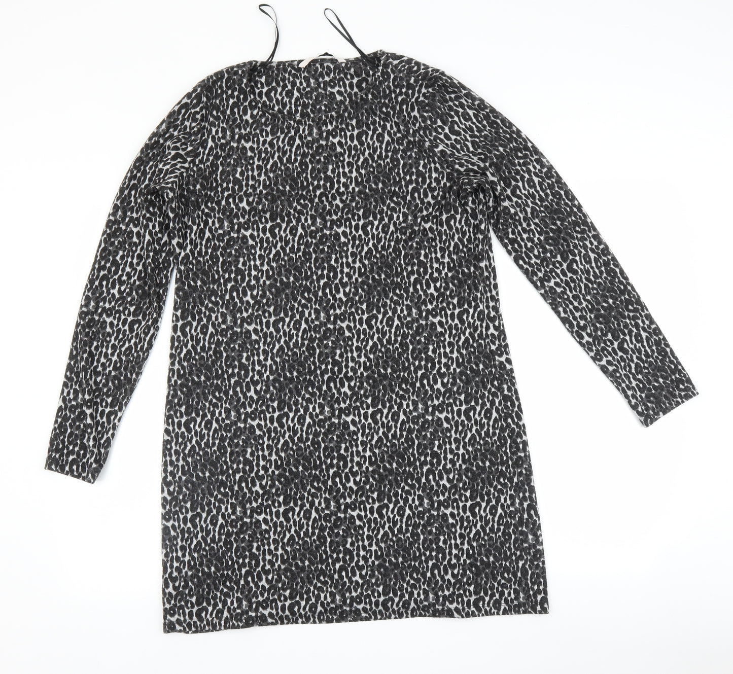 TU Womens Black Animal Print  Jumper Dress  Size 12