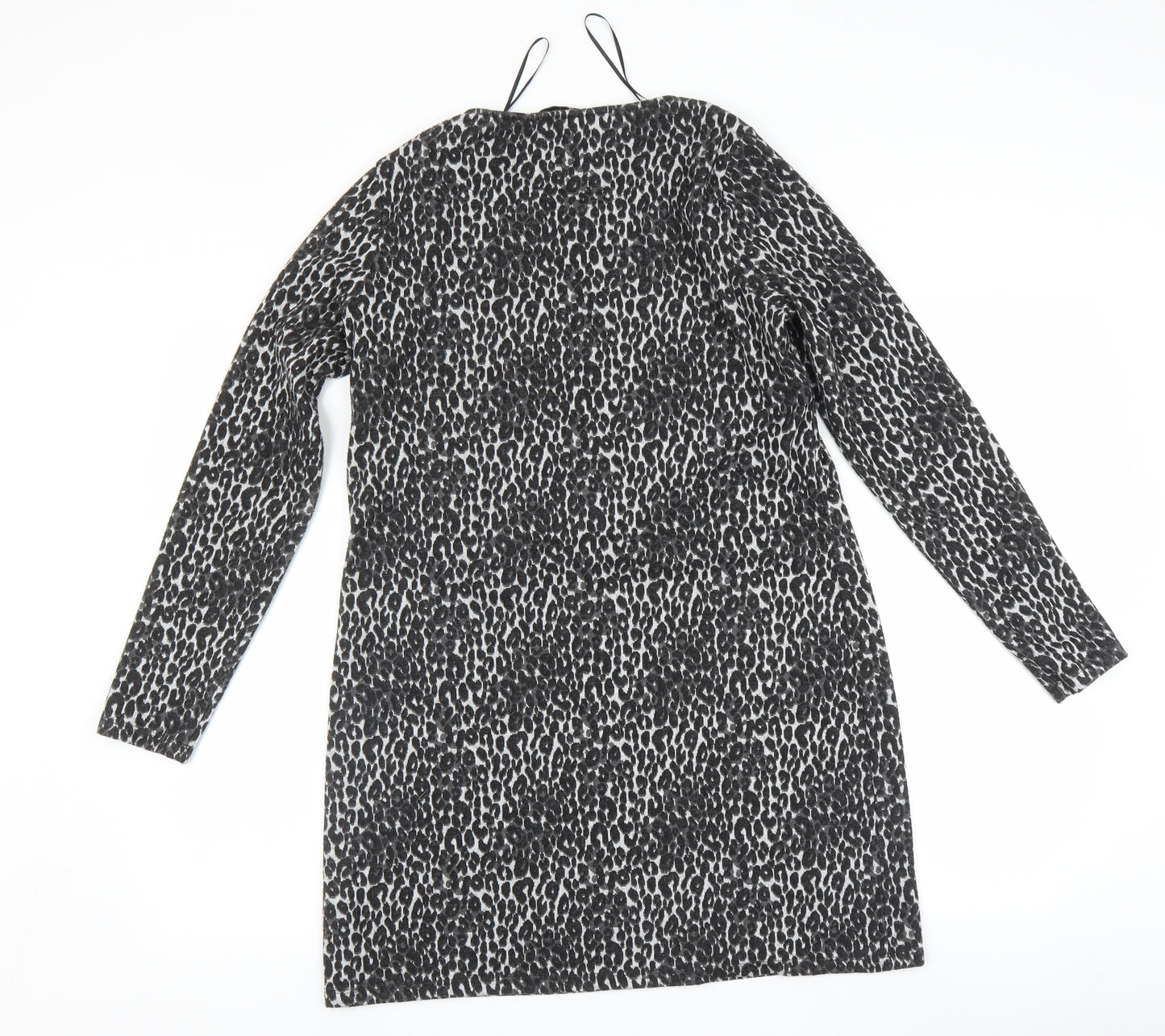 TU Womens Black Animal Print  Jumper Dress  Size 12