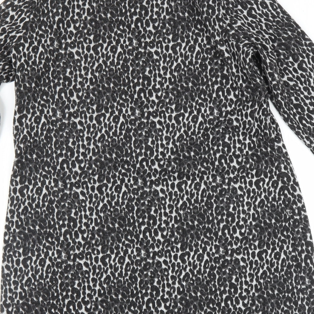 TU Womens Black Animal Print  Jumper Dress  Size 12