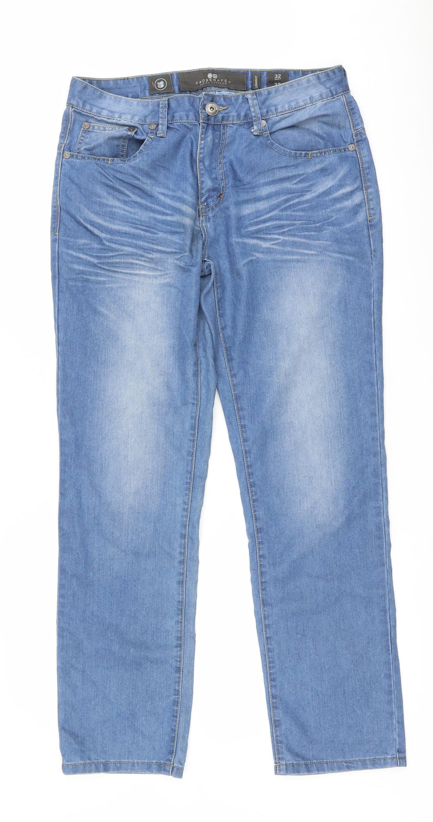 Crosshatch Womens Blue   Straight Jeans Size 32 L32 in