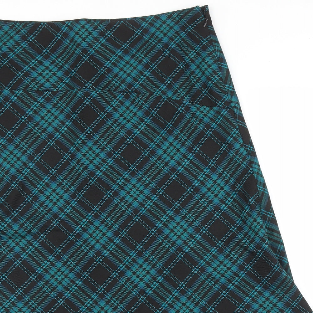 EWM Womens Green Check  Maxi Skirt Size 16