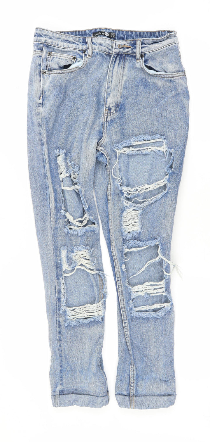 Boohoo Womens Blue   Straight Jeans Size 10 L26 in