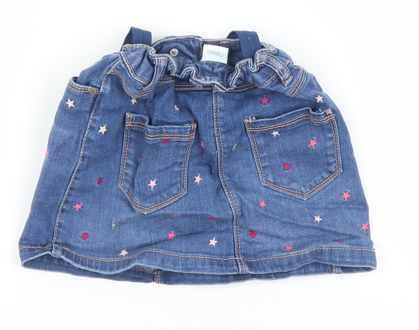 NEXT Girls Blue Polka Dot  Mini Skirt Size 6 Years