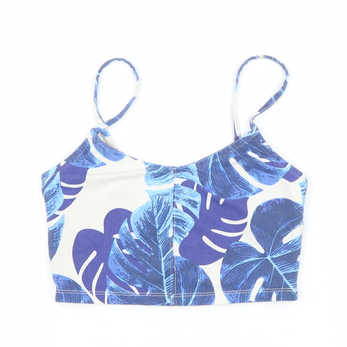 Topshop Womens Blue Floral  Basic Tank Size 8