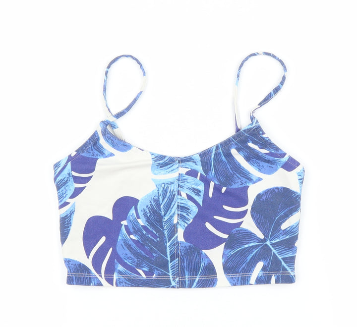 Topshop Womens Blue Floral Basic Tank Size 8