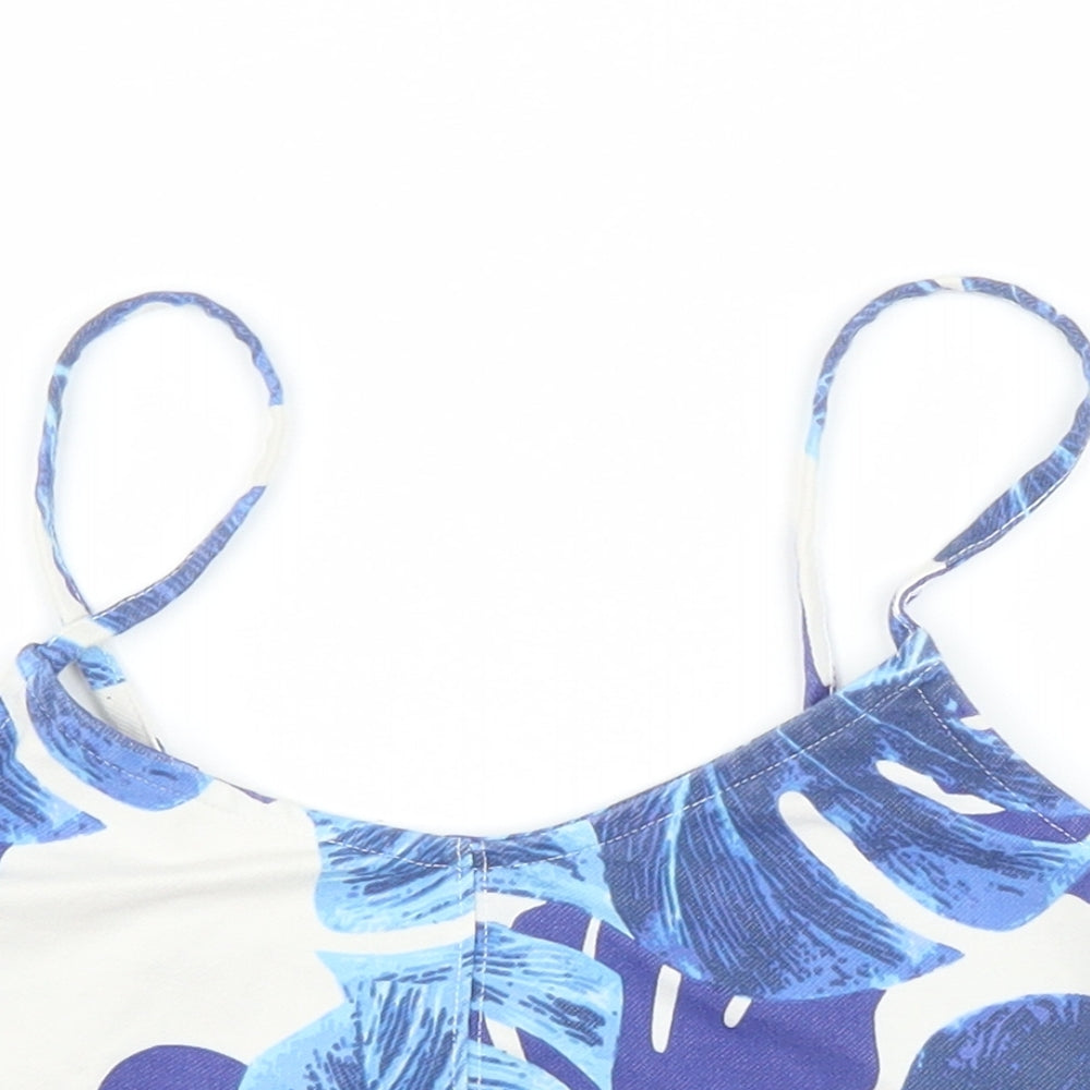 Topshop Womens Blue Floral  Basic Tank Size 8