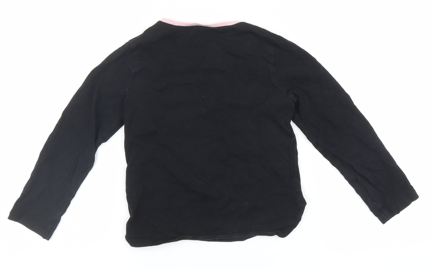 George Girls Black Solid  Top Pyjama Top Size 6-7 Years