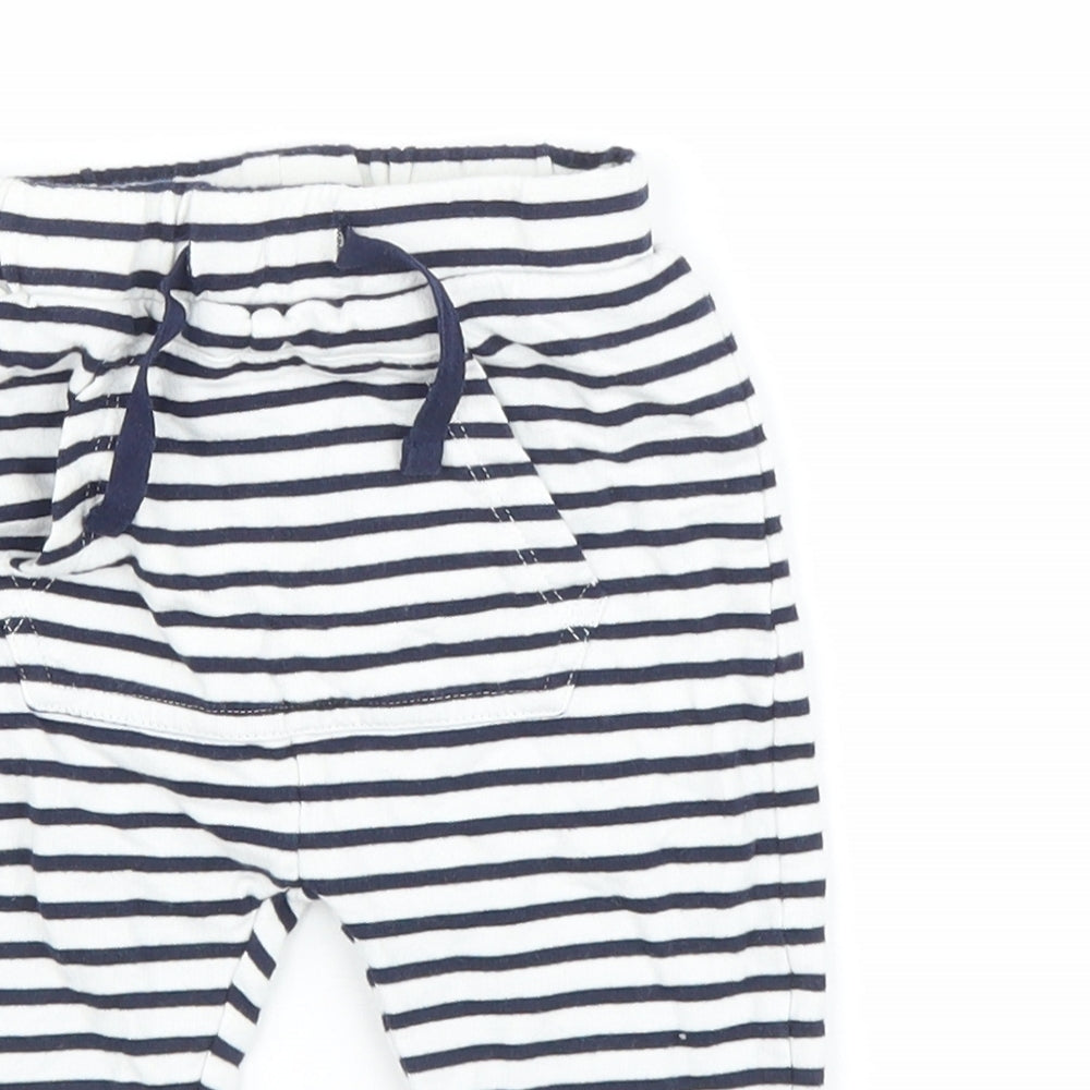 Matalan Baby Blue Striped  Jogger Trousers Size 6-9 Months