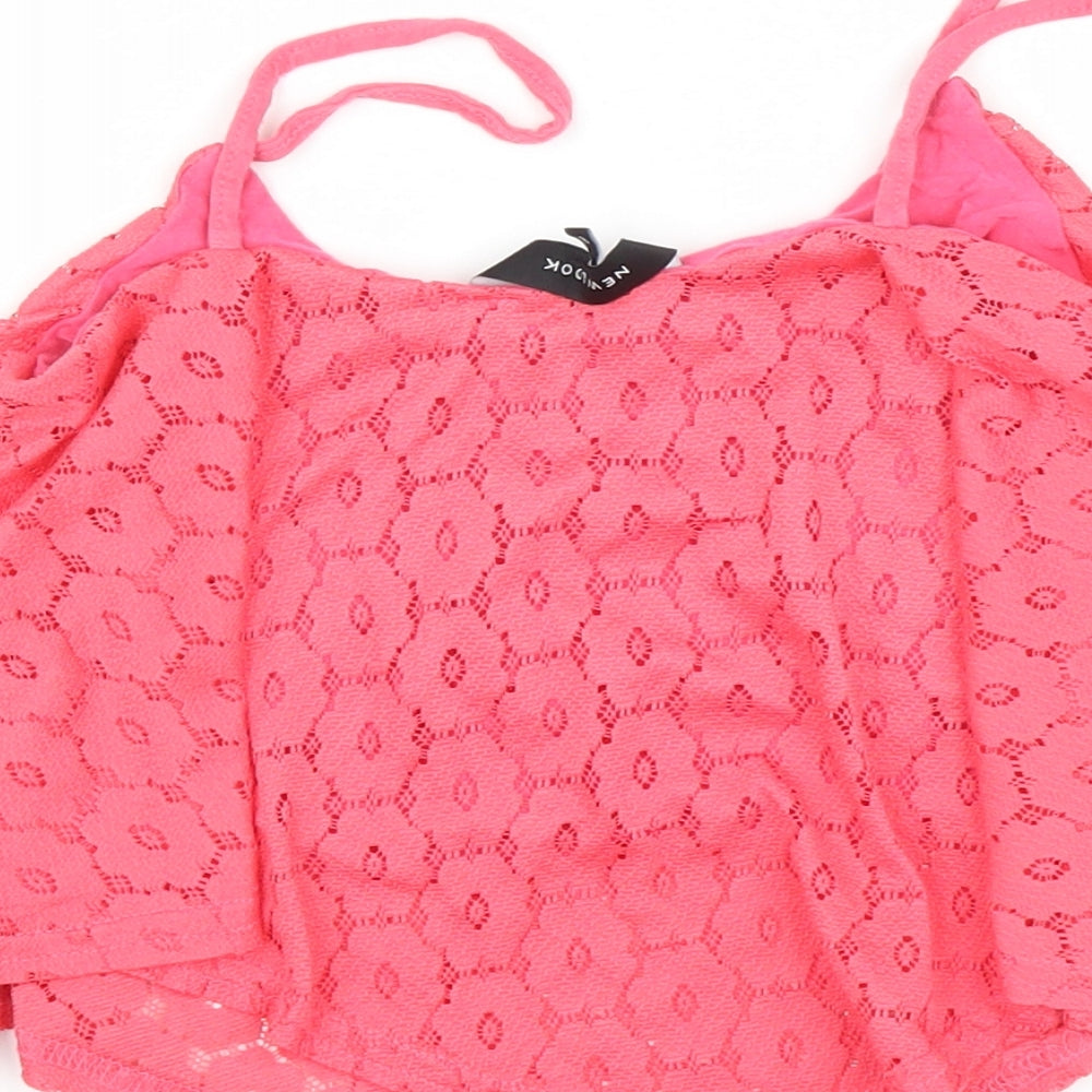 New Look Womens Pink   Basic Tank Size 8