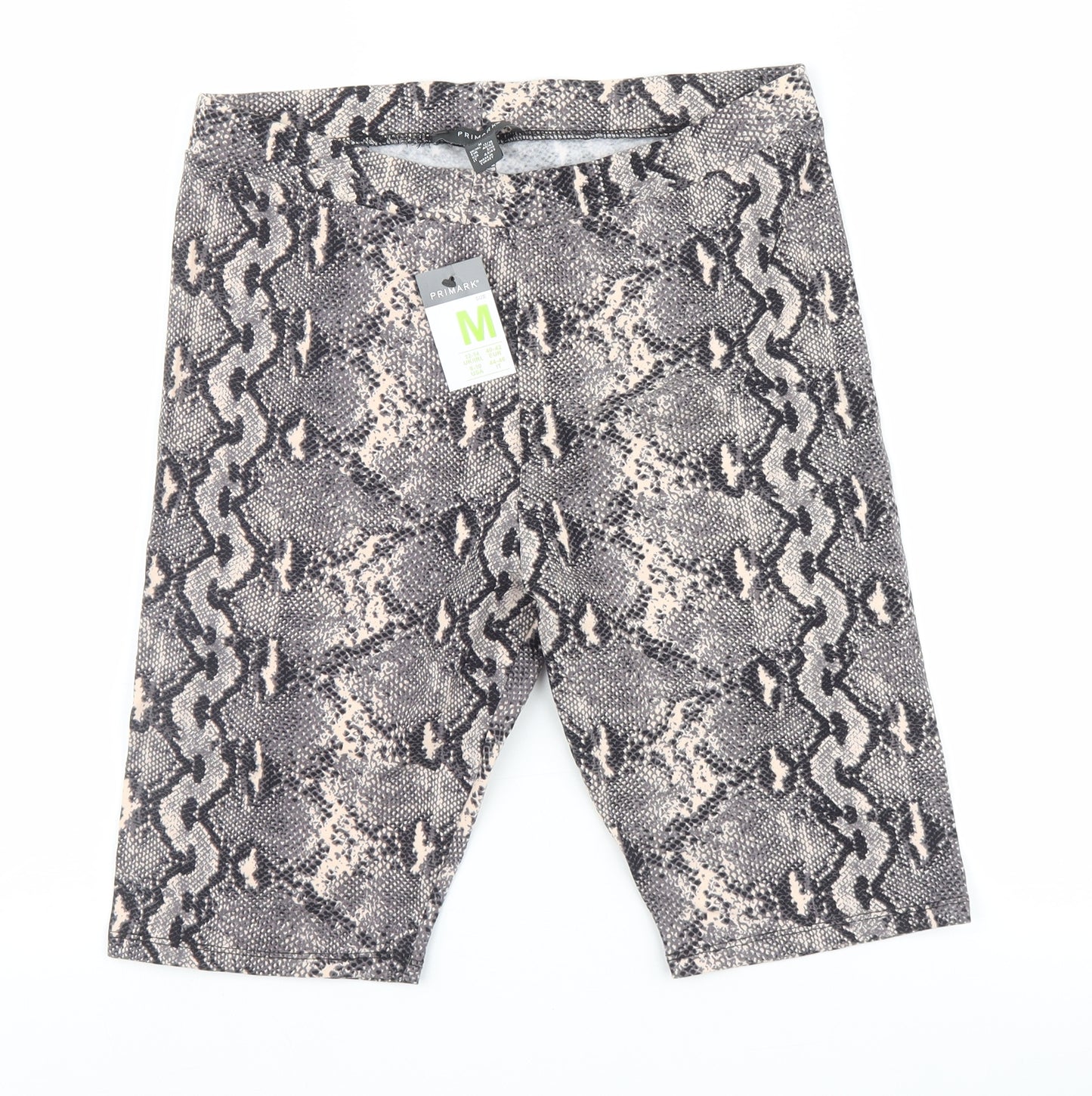 Primark Womens Grey Animal Print  Biker Shorts Size M