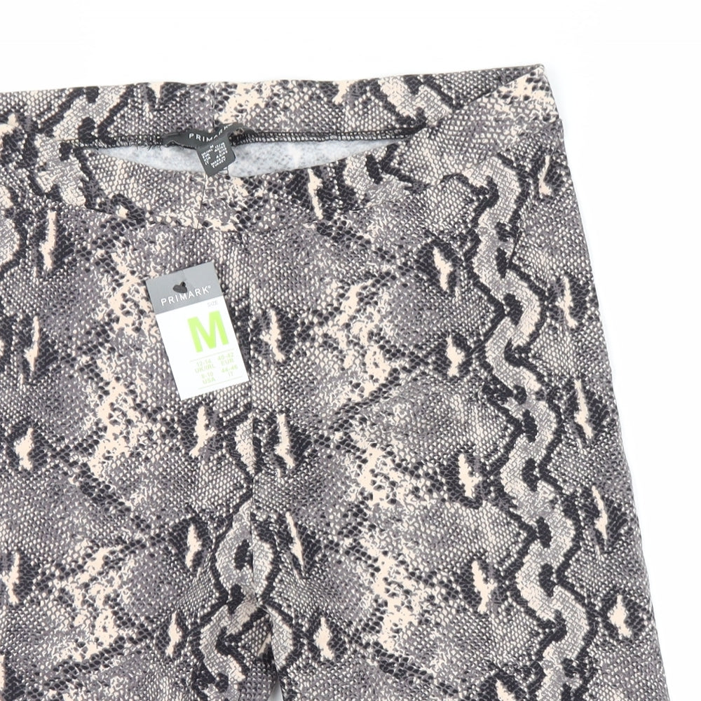 Primark Womens Grey Animal Print  Biker Shorts Size M