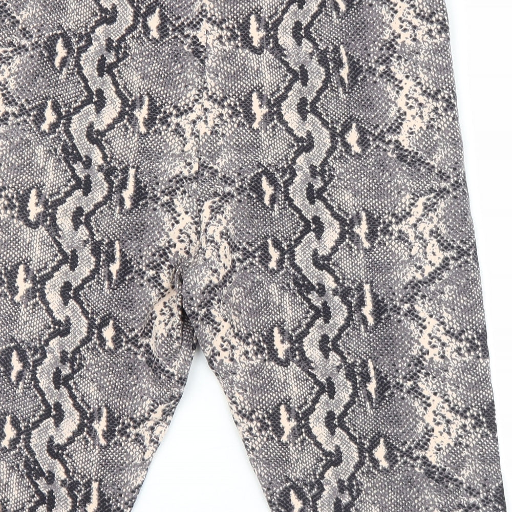 Primark Womens Grey Animal Print  Biker Shorts Size M