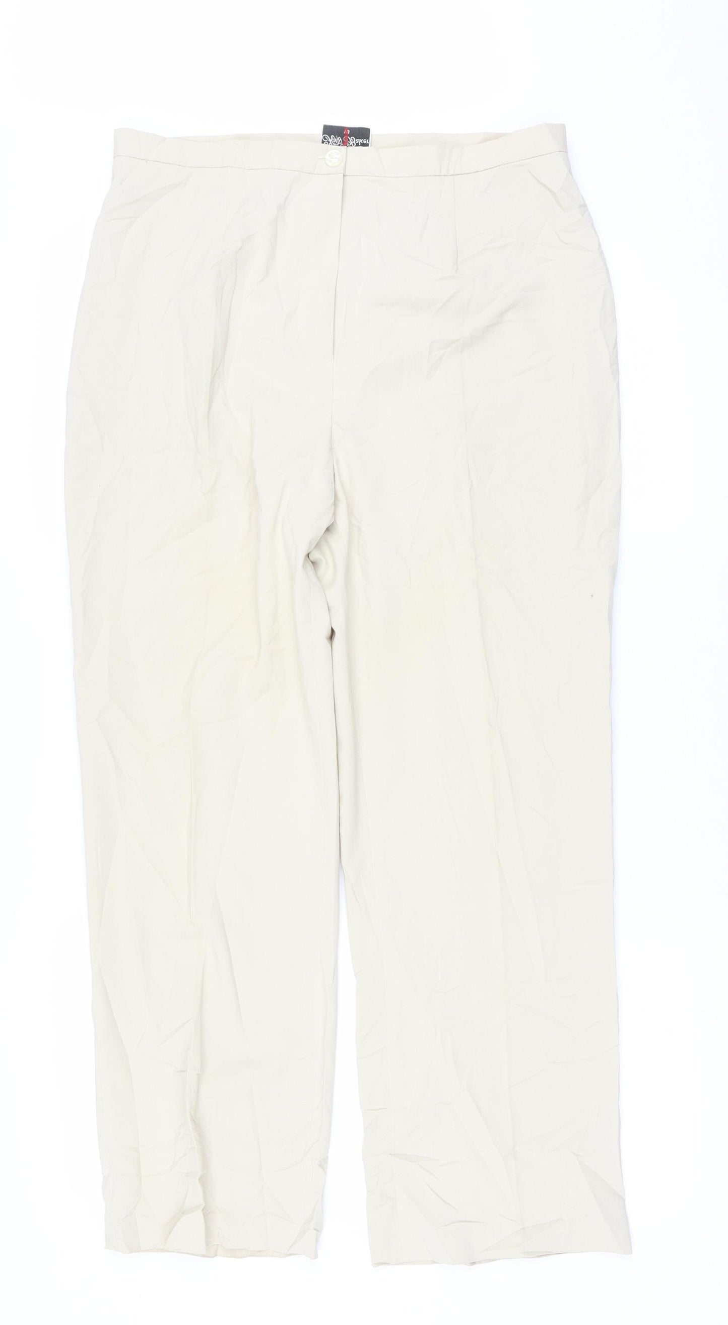 Katy Baker Womens Beige   Trousers  Size 16 L27.5 in